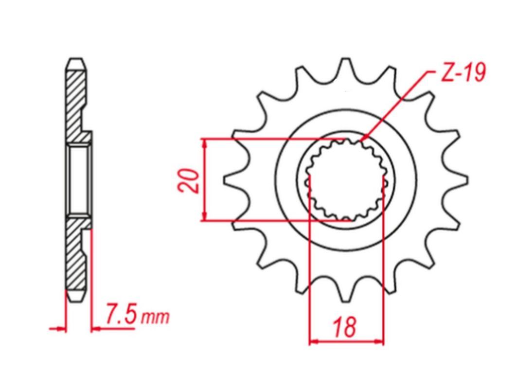FRONT SPROCKET CR 125 97-03 (JTF326.14) REPLACEMENT FOR 340 13