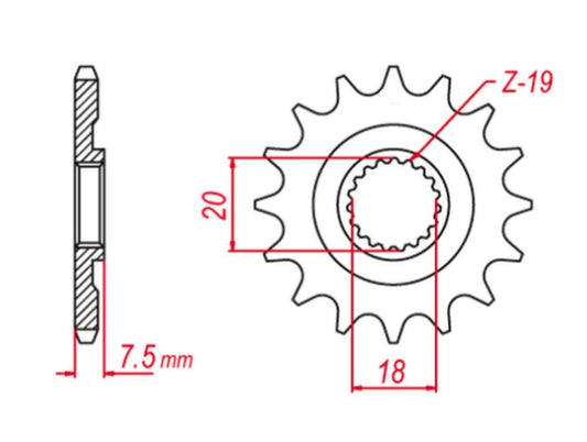 FRONT SPROCKET CR 125 97-03 (JTF326.14) REPLACEMENT FOR 340 13