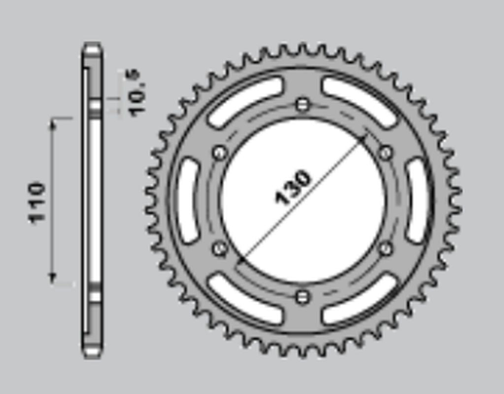 REAR SPROCKET 241 48 YZF-R6 S 06-10, YZF-R6 03-05 (CONVERSION TO CHAIN 530) (JTR479.48), YAMAHA