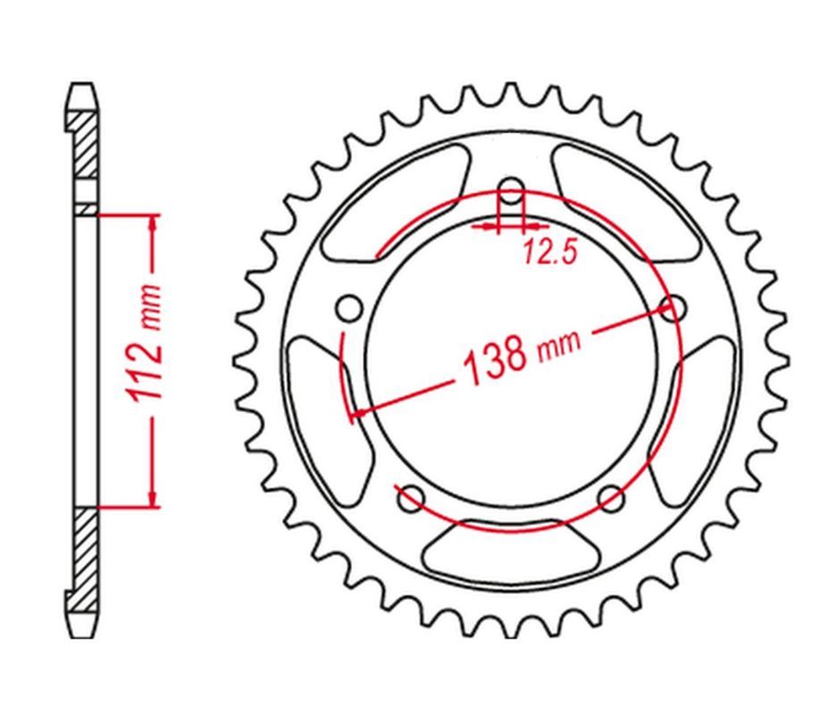 REAR SPROCKET 408 42 CBR 900RR FIREBLADE 92-95 (JTR302.42), HONDA