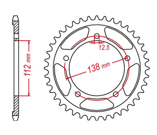 REAR SPROCKET 408 42 CBR 900RR FIREBLADE 92-95 (JTR302.42), HONDA