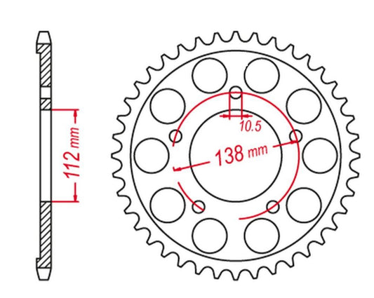 REAR SPROCKET 4448 48 YZF-R6 99-02 (CONVERSION TO CHAIN 530) (JTR1871.48), YAMAHA