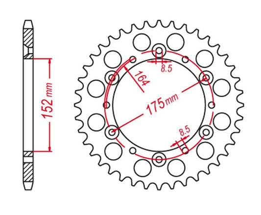 REAR SPROCKET ALUMINUM BLUE COLOR 856 51 YZ 125 89-92, YZ 250 90-93, WR 250 90-93 (JTR853.51), YAMAHA