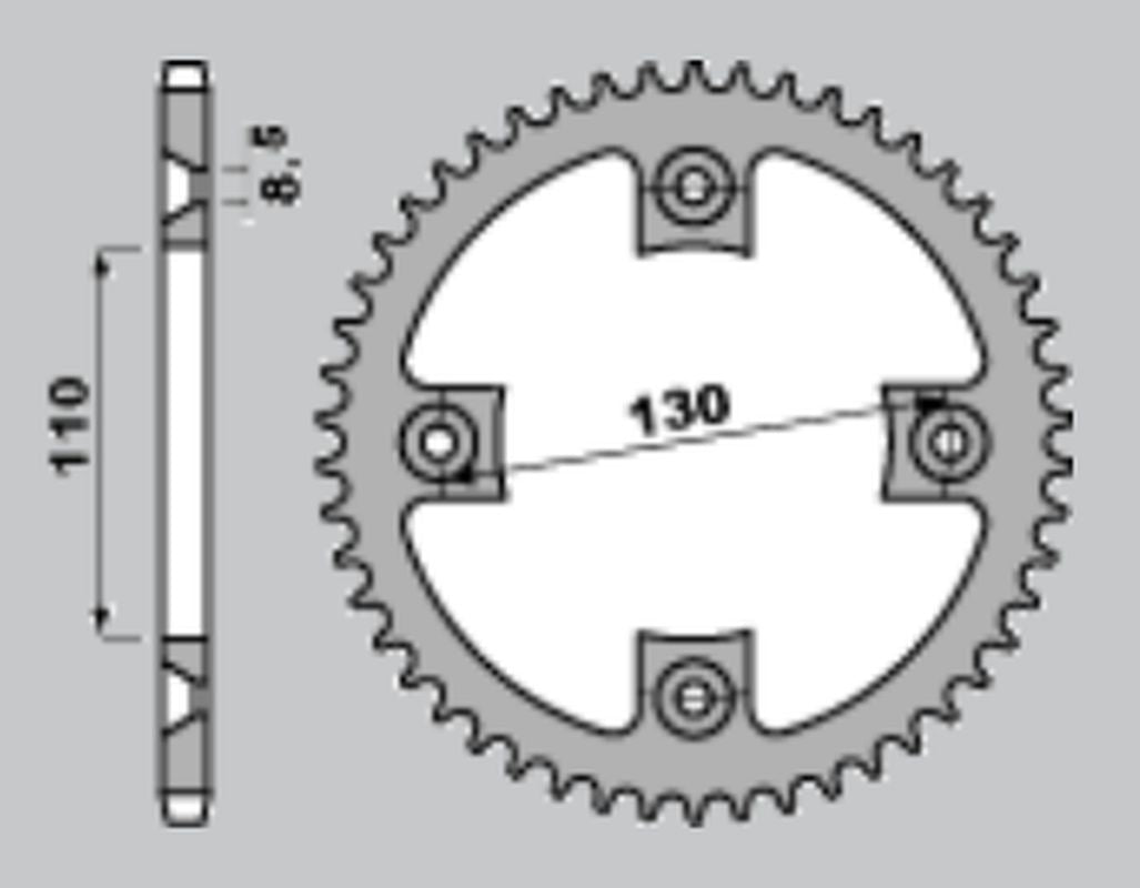 REAR SPROCKET ALUMINUM BLACK COLOR 4306 55 (-1) (CHAIN 420) CRF 150 07-22 (-1), CR 80/85 96-07, HONDA