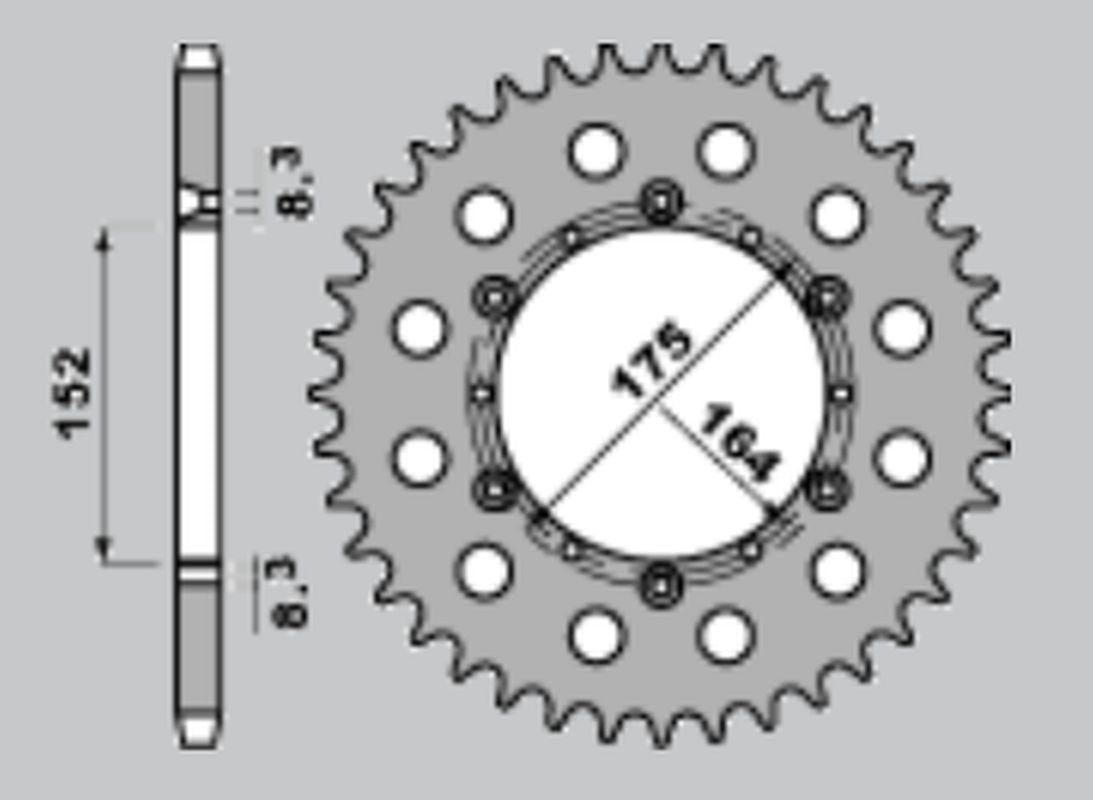 REAR SPROCKET ALUMINUM BLACK COLOR 856 52