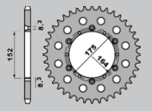 REAR SPROCKET ALUMINUM BLACK COLOR 856 52