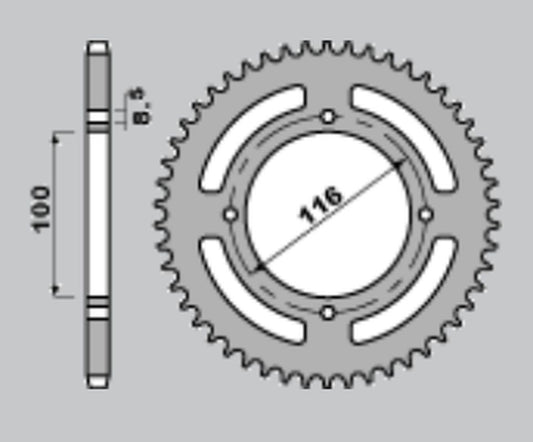 REAR SPROCKET ALUMINUM GREEN COLOR 467 52 (CHAIN 420) KX 100 00-21, KX 85 01-20, KX 80 98-00 (JTR461.52), KAWASAKI
