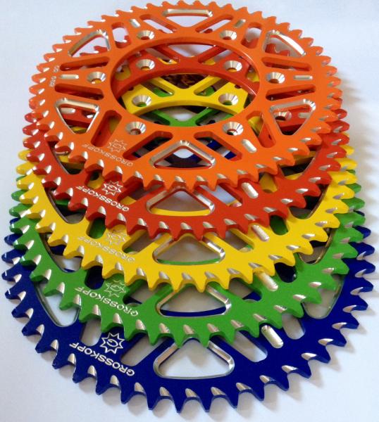 REAR SPROCKET ALUMINUM T7075 (ERGAL) GOLD COLOR 289 51 (JTR210.51) (CHAIN 520) CR/CRF 83-25, RR 13-25, HONDA/BETA