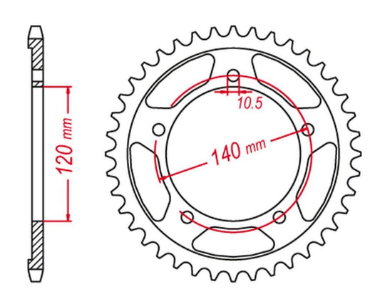REAR SPROCKET ULTRALIGHT HARDENED 4398 53 C45 GSX-R 600/750/1000 STUNT (JTR1792.53), SUZUKI