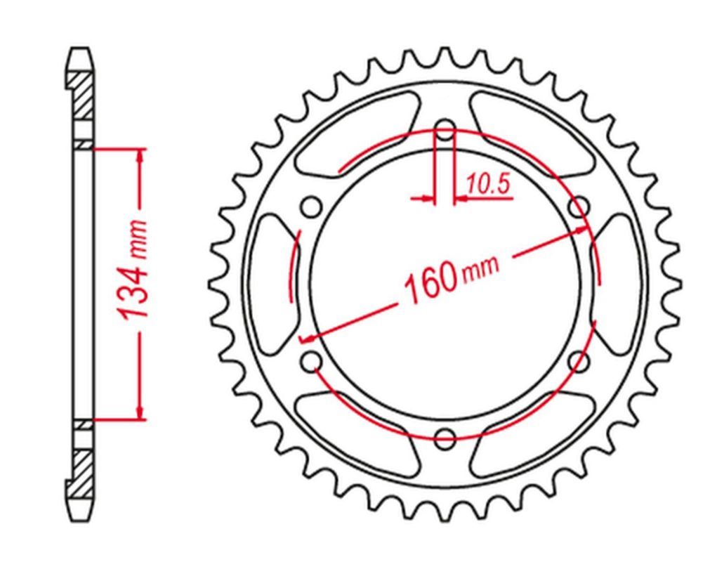 REAR SPROCKET ULTRALIGHT HARDENED 4405 46 C45 CBR 600F SPORT 01-02, CBR 600 F4I 01-06 (JTR1307.46), HONDA