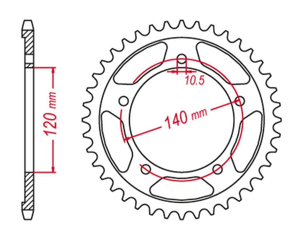 REAR SPROCKET ULTRALIGHT HARDENED 4398 53 C45 GSX-R 600/750/1000 STUNT (JTR1792.53), SUZUKI