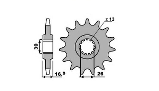 FRONT SPROCKET 2068 12 CBR 900RR 96-99, CBR 600F 99-06, HONDA JTF1370.12