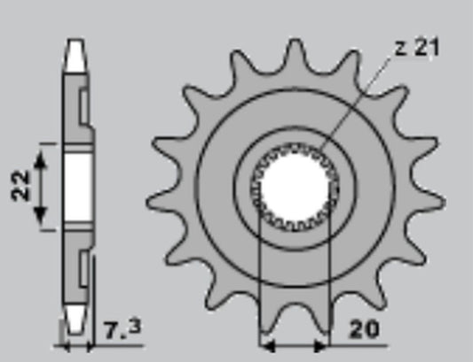 FRONT SPROCKET 2120 12 (212012) CRF 250R/X 04-17, CR 125R 04-07 (JTF1323.12), HONDA