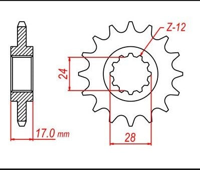 FRONT SPROCKET 295 12 CBR 600F 87-96 (JTF295.12), HONDA