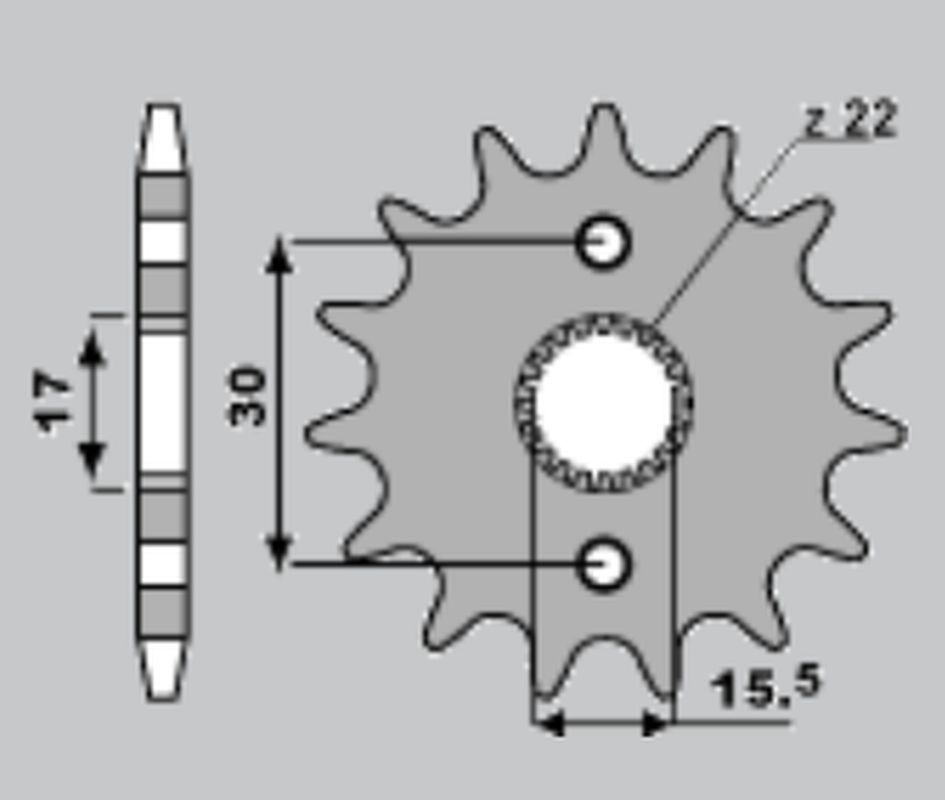 FRONT SPROCKET 332 12 (CHAIN 420) (JTF1256.12), CR 80/85 87-07, HONDA