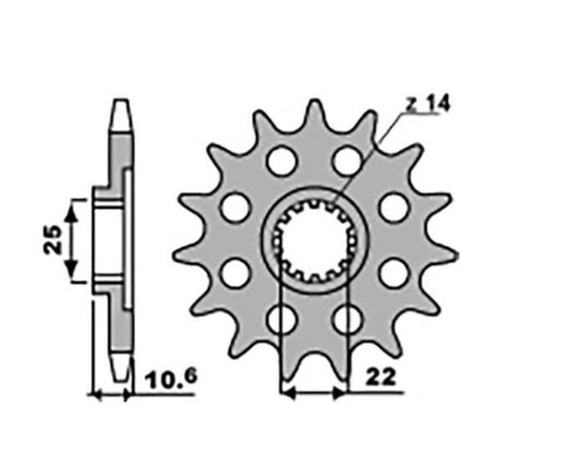 FRONT SPROCKET MV AGUSTA 910/920/989/990/1000