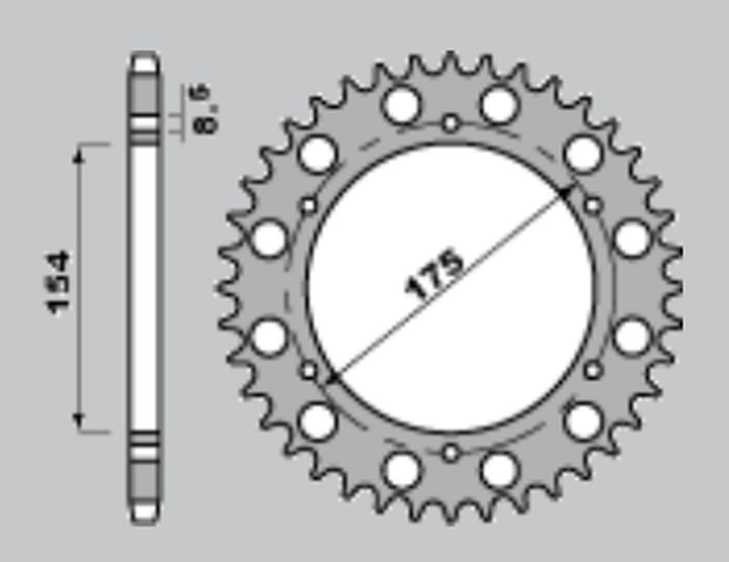 REAR SPROCKET 258 43 VFR800 98-01, VFR750 90-02, HONDA
