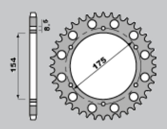 REAR SPROCKET 258 43 VFR800 98-01, VFR750 90-02, HONDA