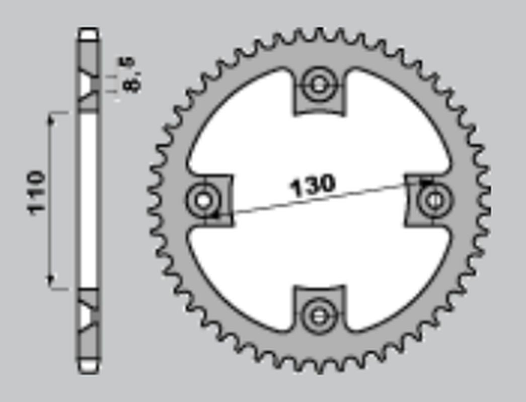 REAR SPROCKET ALUMINUM T7075 (ERGAL) BLACK COLOR 4306 49 (CHAIN 420) CR80/85 85-07, HONDA