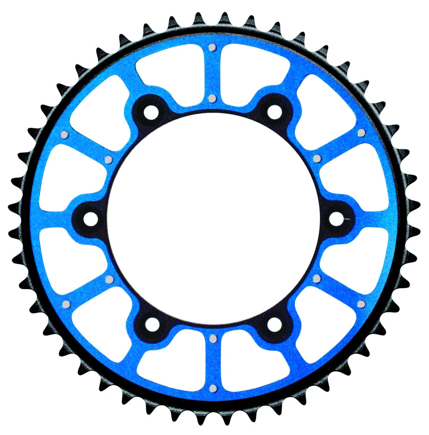 REAR SPROCKET PRO EXTREME (STEEL-ALUMINUM DUAL RING / STEALTH) 808 48 (JTR808.48) (CHAIN 520) DRZ 400 00-24, RM 125/250, RMZ 250/450 BLUE COLOR, SUZUKI