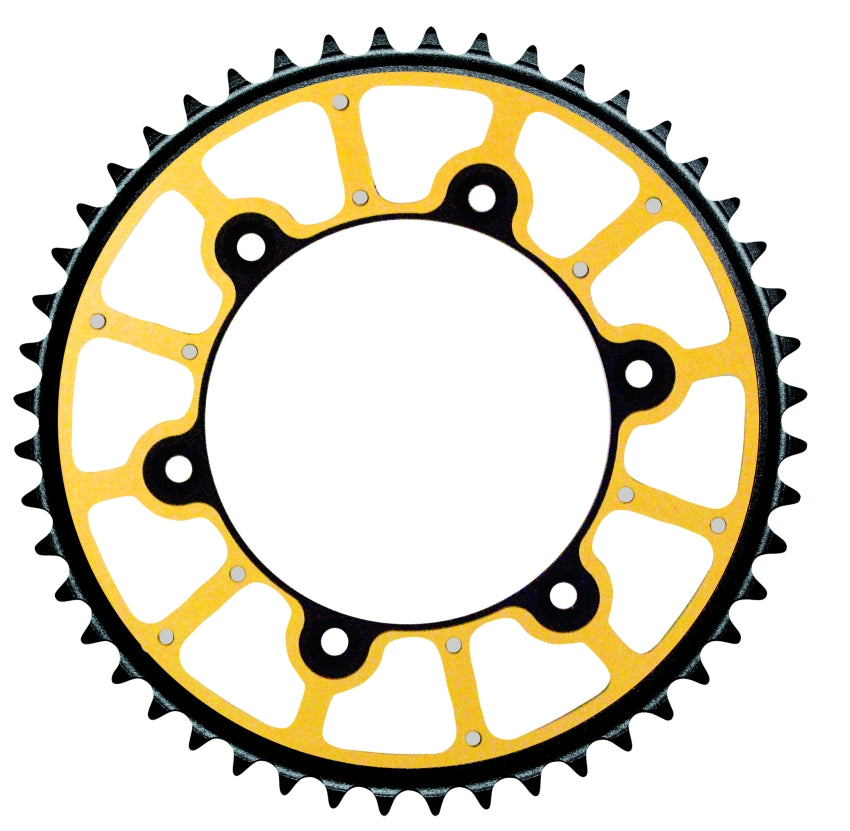 REAR SPROCKET PRO EXTREME (STEEL-ALUMINUM DUAL RING / STEALTH) 808 48 (JTR808.48) (CHAIN 520) DRZ 400 00-24, RM 125/250, RMZ 250/450 GOLD COLOR, SUZUKI