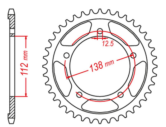 REAR SPROCKET STEEL 4357 47 XL1000V VARADERO 99-10, HONDA