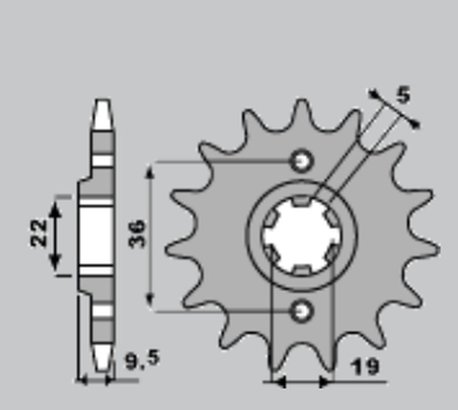 FRONT SPROCKET 337 12 TRX 300EX 93-07, TRX 250R 83-92, CR500 84-85, CR 250 82-85 (JTF337.12), HONDA