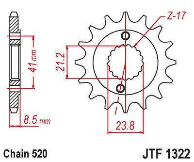 SPROCKET 2071 13 FRONT XR 400 96-04 (JTF1322.13), HONDA