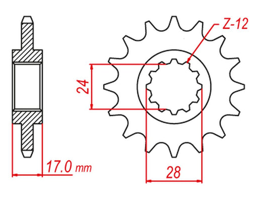 REAR SPROCKET 408 43 CB 900F, CBR 600F 91-96 (JTR302.43), HONDA