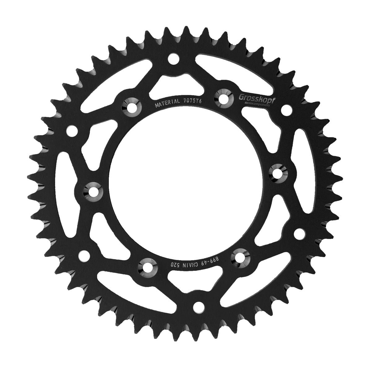 REAR SPROCKET ALUMINUM T7075 (ERGAL) BLACK COLOR 899 49 (JTA897.49) SX/SXF/SX-F/EXCF/EXC-F/EXC/LC4/SC/MXC 91-25, TC/TE/FC/TX/FE 14-25, EC 300 20-25, TE/FE 11-14, KTM/HUSQVARNA/GAS GAS/HUSABERG