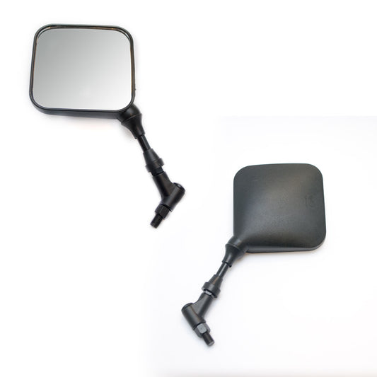 UNIVERSAL MIRROR SET WITHOUT HOMOLOGATION (M10/1.25) RIGHT THREAD, BLACK COLOR (SET 2 PCS)