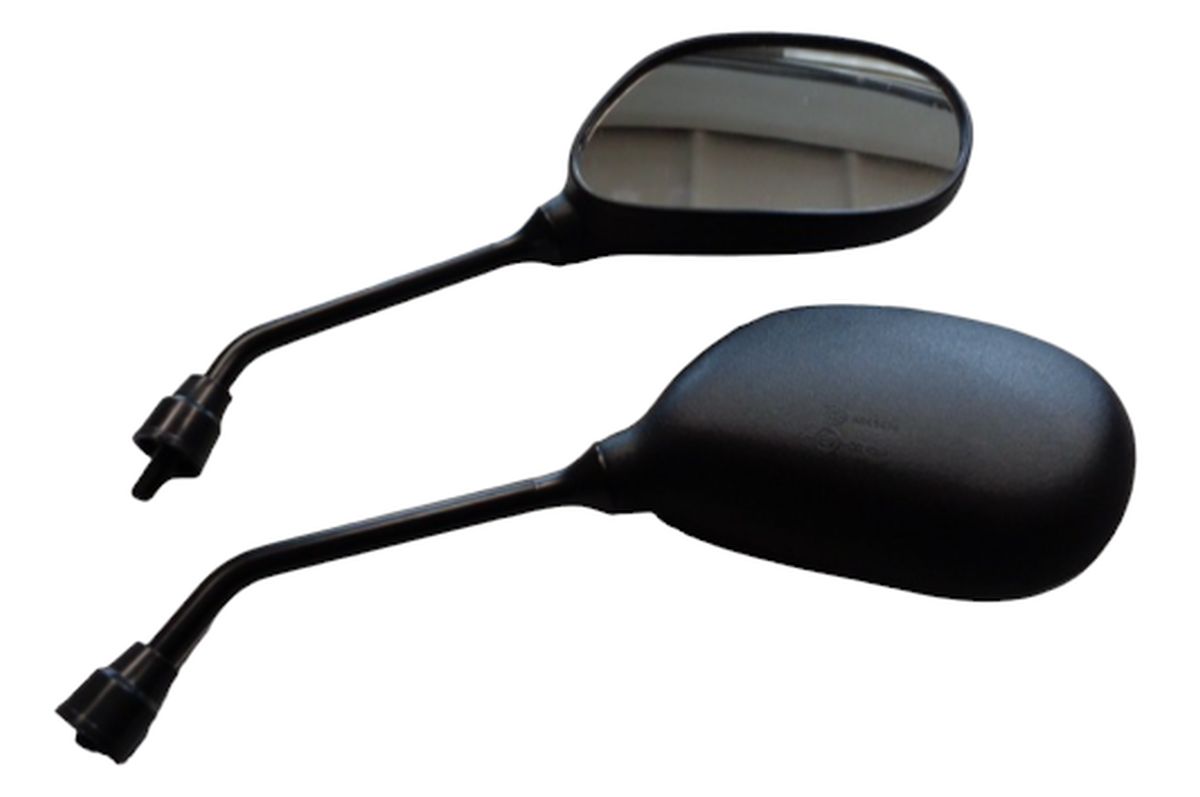 UNIVERSAL MIRROR FOR SCOOTERS OVAL RIGHT AND LEFT (SET) THREAD M8 YAMAHA BLACK COLOR