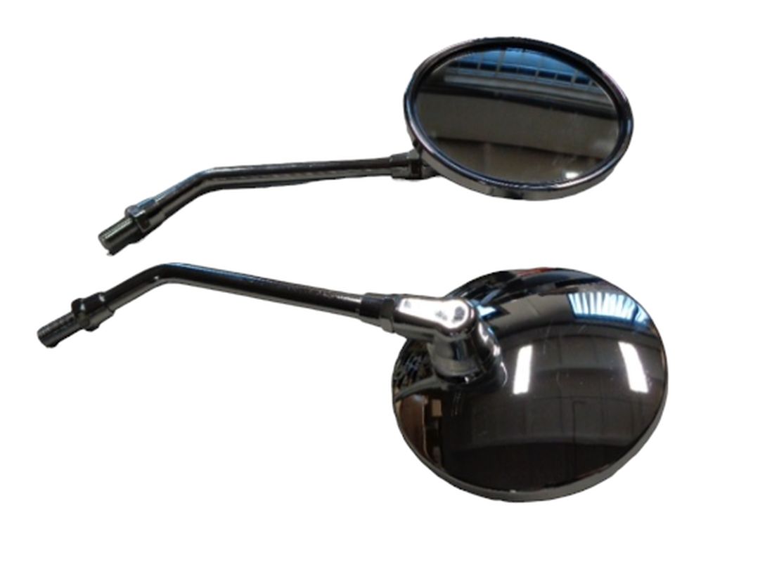 UNIVERSAL ROUND MIRROR SET RIGHT AND LEFT (SET) THREAD M10 CHROMED