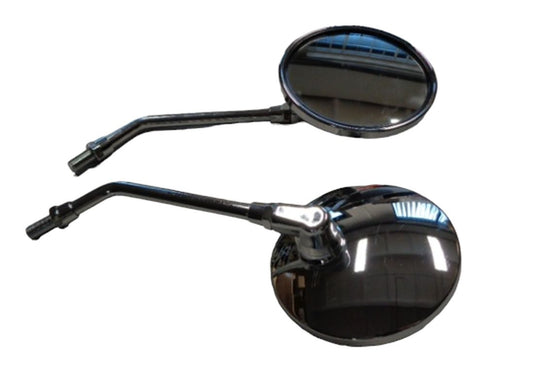 UNIVERSAL ROUND MIRROR SET RIGHT AND LEFT (SET) THREAD M10 CHROMED
