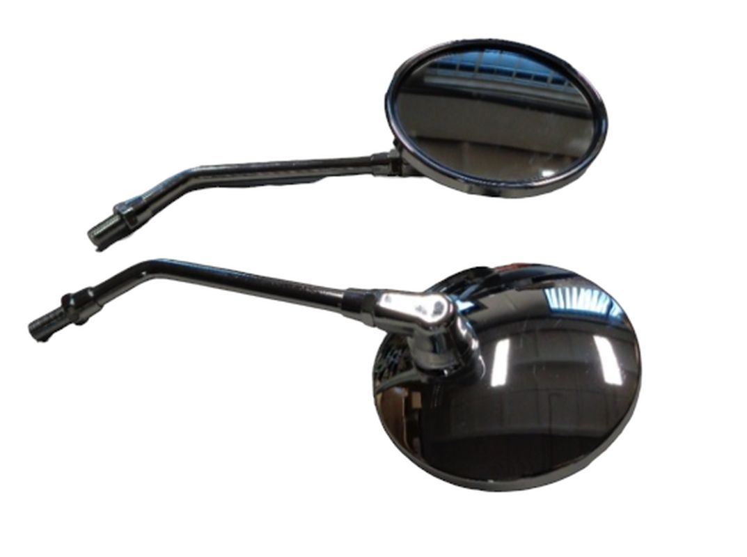 UNIVERSAL ROUND MIRROR SET RIGHT AND LEFT (SET) THREAD M10 YAMAHA CHROMED