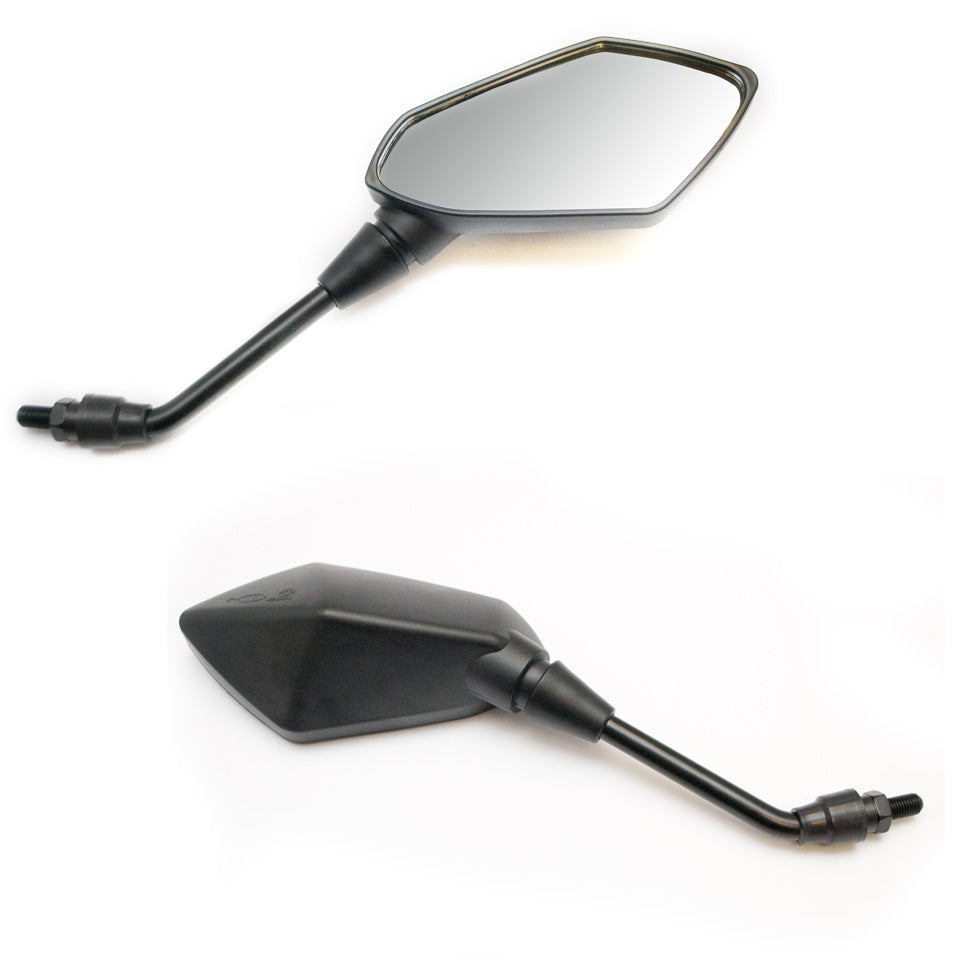 UNIVERSAL MIRROR SET KAWASAKI STYLE RIGHT AND LEFT (SET) THREAD M10 BLACK COLOR