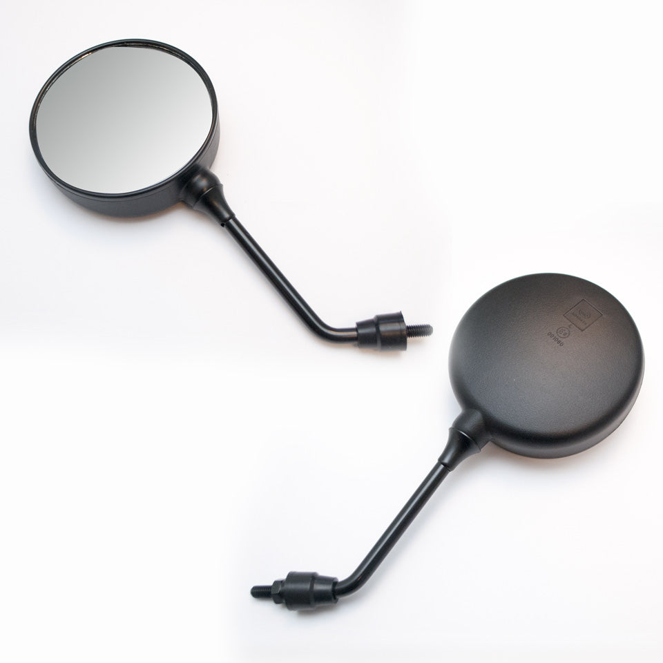 UNIVERSAL MIRROR KAWASAKI STYLE RIGHT AND LEFT ROUND (SET) THREAD M8 BLACK COLOR