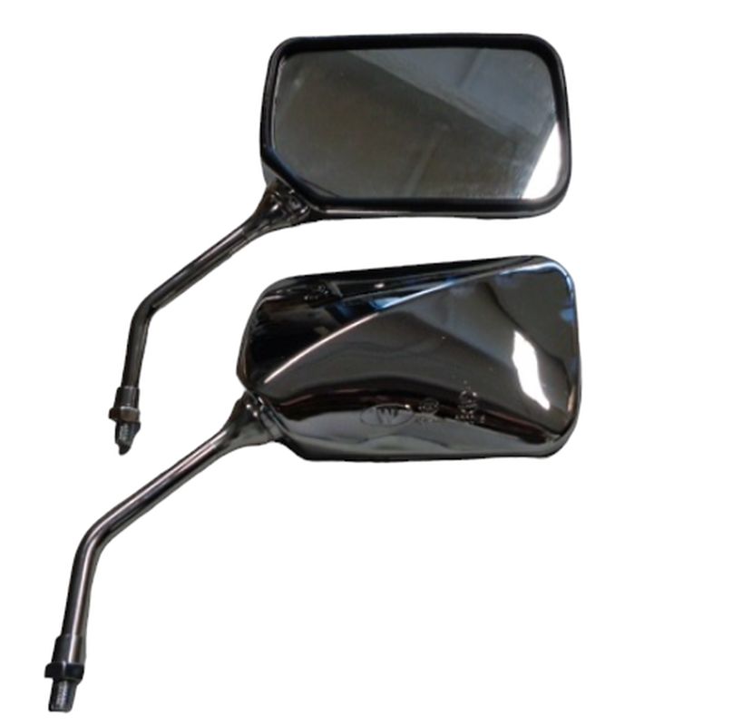 UNIVERSAL MIRROR WITH HOMOLOGATION (M10/1.25) RIGHT THREAD, SILVER COLOR (SET 2 PCS)