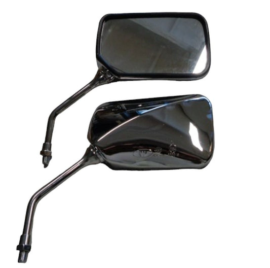 UNIVERSAL MIRROR WITH HOMOLOGATION (M10/1.25) RIGHT THREAD, SILVER COLOR (SET 2 PCS)