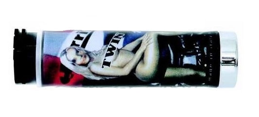 GRIPS 02601-NG NAKED GIRL END CHROME (130 MM/22 MM) WITHOUT HOLE BLUE/RED/BLACK COLOR 