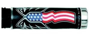 GRIPS 02601/PA USA FLAG END CHROME (130 MM/22 MM) WITHOUT HOLE BLACK/RED/BLUE COLOR 