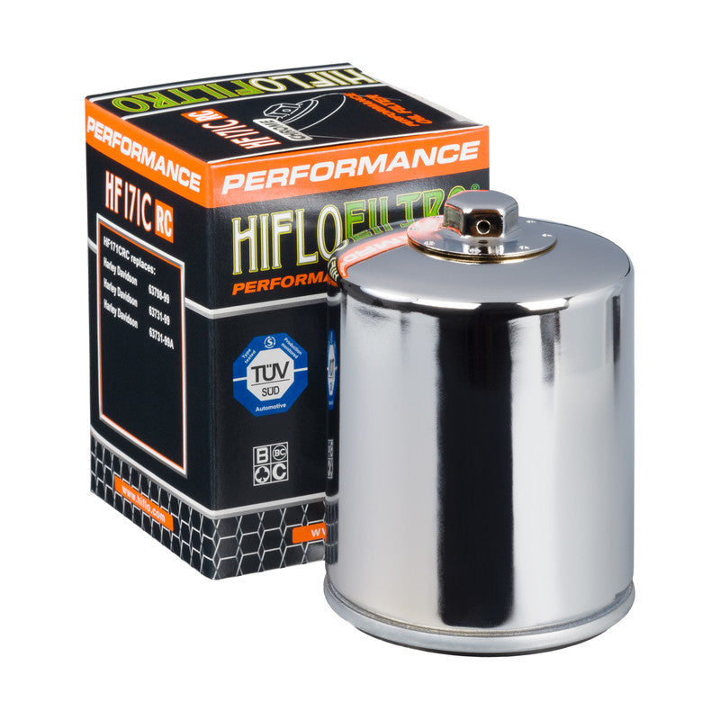 Oil filter HF 171 HARLEY-DAVIDSON / BUELL Nut 17MM (RACING Chrome plated)