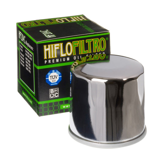 Oil filter HF 204 HONDA/ KAWASAKI/ YAMAHA CHROME