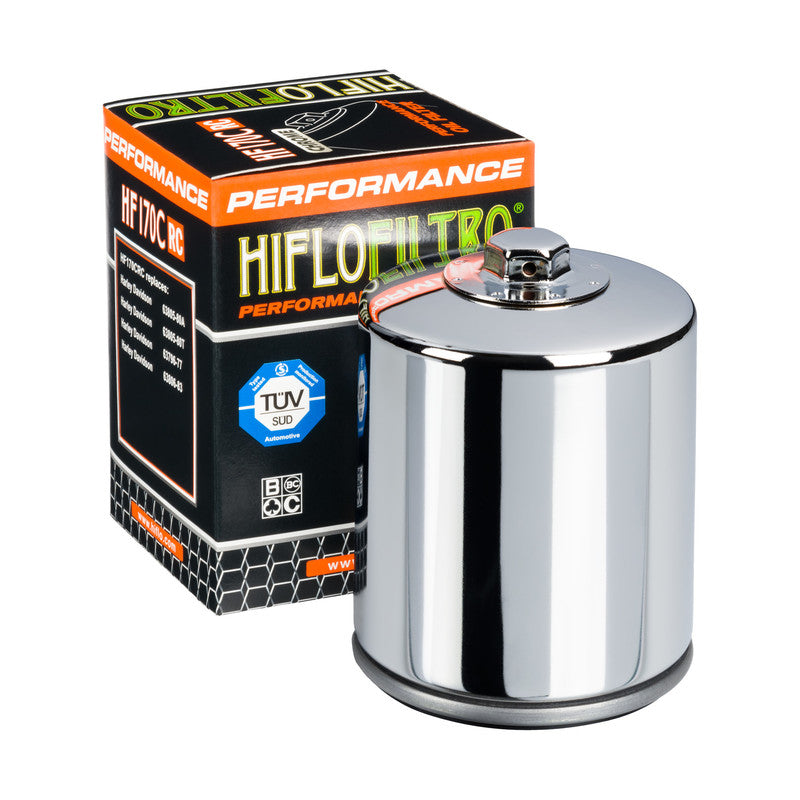 Oil filter HF170CRC RACING HARLEY-DAVIDSON Chrome plated