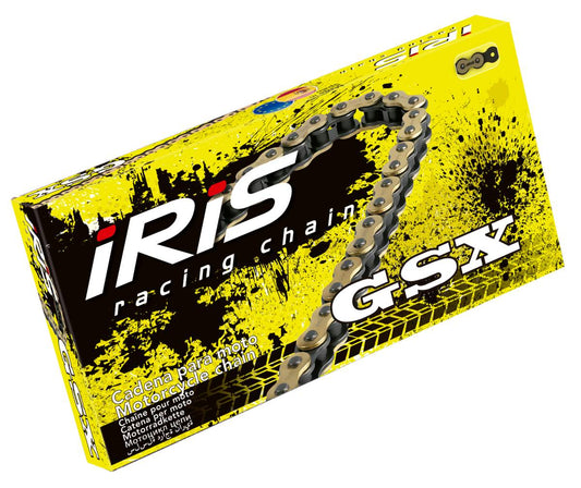 DRIVE CHAIN 420 GSX-124 (124 LINKS) NON O-RING (OPEN + CLIP) COLOR GOLD (17.5KN) 