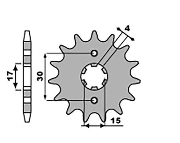 FRONT SPROCKET 274 15 HONDA MTX 80R 87-92 (CHAIN 428) (27415JT)
