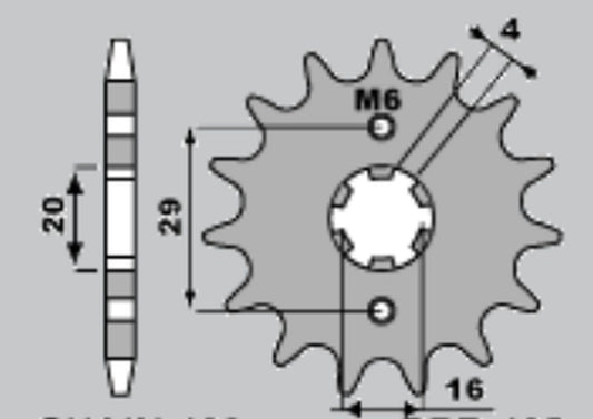 FRONT SPROCKET 425 15 SUZUKI GSXR 125 17-18, GSX 125S 17-18, TS 125R/X 90-96, RG 80 86-87(JTF425.15,JTF1425.15)