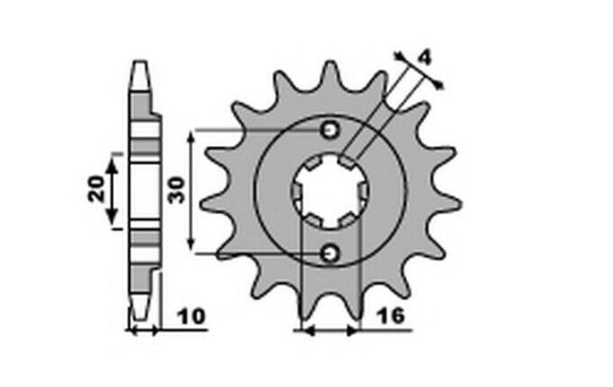 FRONT SPROCKET 720 13 CAGIVA 125 W8/FRECCIA/PLANET/MITO/RAPTOR 85-10 (CHAIN 520)(72013JT)