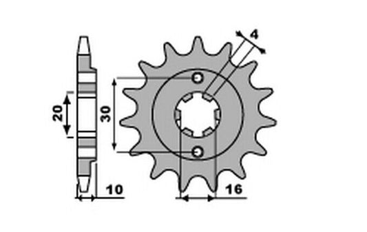 FRONT SPROCKET 720 13 CAGIVA 125 W8/FRECCIA/PLANET/MITO/RAPTOR 85-10 (CHAIN 520)(72013JT)
