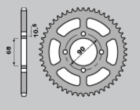 REAR SPROCKET 243 45 HONDA MTX 80R2 87-92 (JTR241.45)